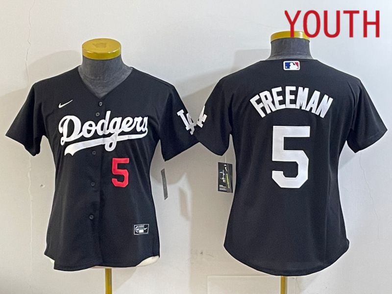 Youth Los Angeles Dodgers #5 Freeman Black Game 2024 Nike MLB Jersey style 11213->youth mlb jersey->Youth Jersey